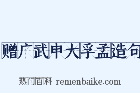 赠广武申大孚孟造句是什么意思的图片